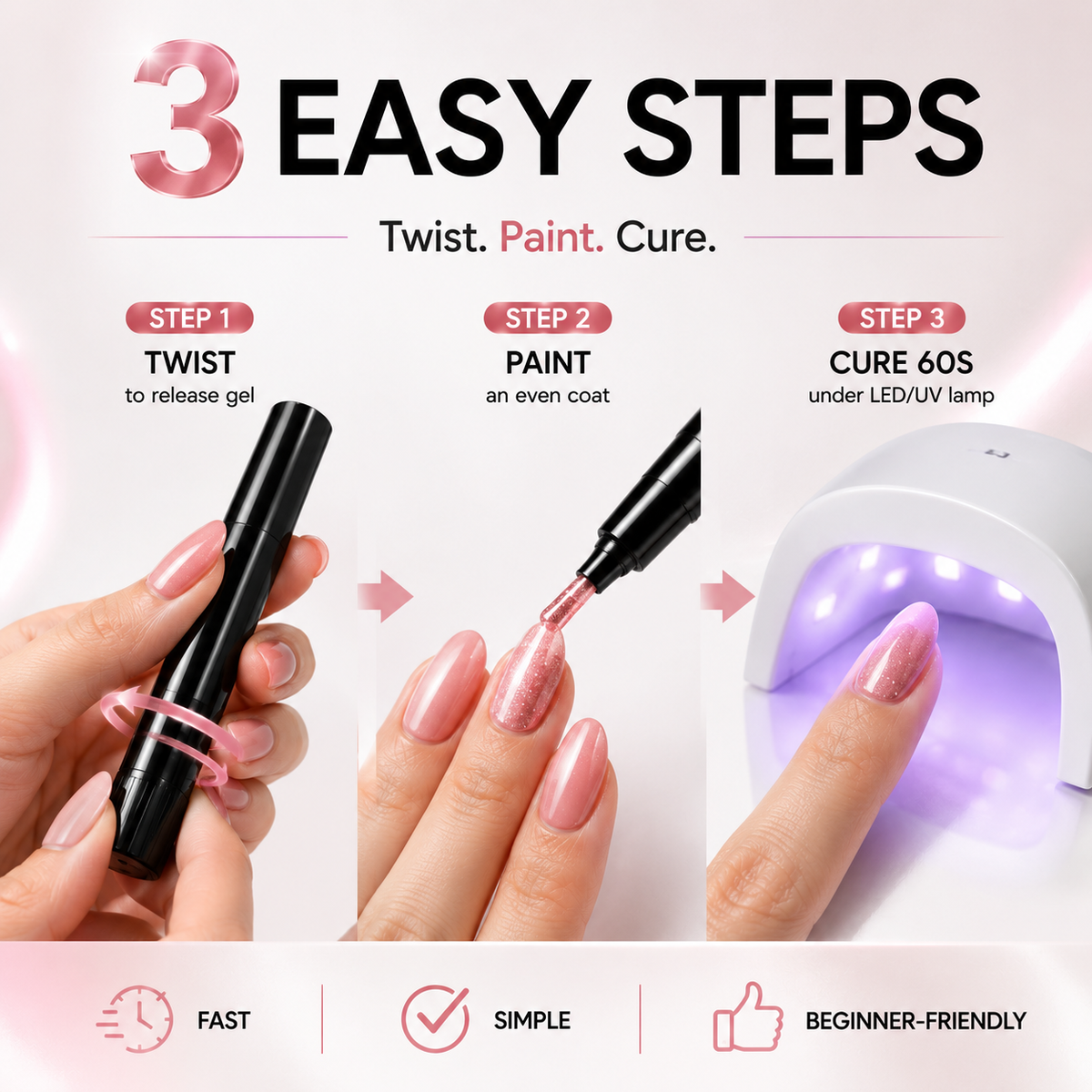 ✨ 3-in-1 One-Step Gel Nail Pen