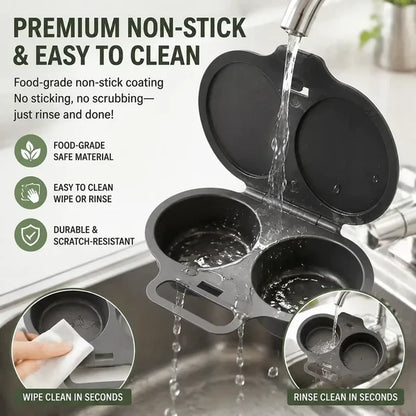 🥳2026 HOT SALE🥳Microwave Egg Poacher——Dual‑cavity, non‑stick & easy clean. Healthier than frying – stock up & save! 🏠✅