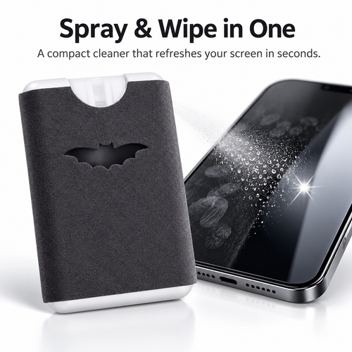 2-in-1 Microfiber Screen Cleaner Spray — Spray & Wipe for a Streak-Free Shine