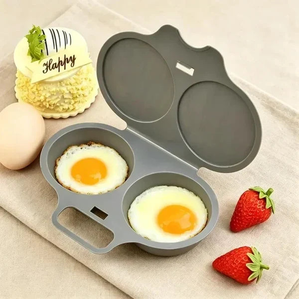 🥳2026 HOT SALE🥳Microwave Egg Poacher——Dual‑cavity, non‑stick & easy clean. Healthier than frying – stock up & save! 🏠✅