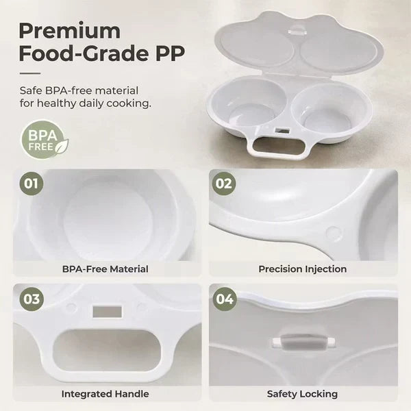 🥳2026 HOT SALE🥳Microwave Egg Poacher——Dual‑cavity, non‑stick & easy clean. Healthier than frying – stock up & save! 🏠✅