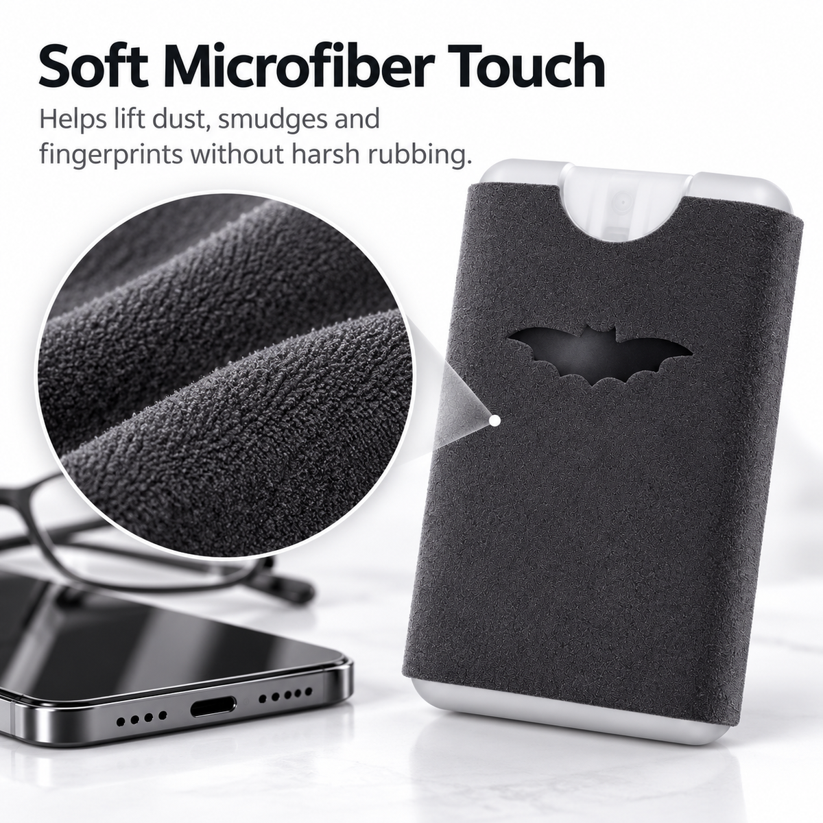 2-in-1 Microfiber Screen Cleaner Spray — Spray & Wipe for a Streak-Free Shine