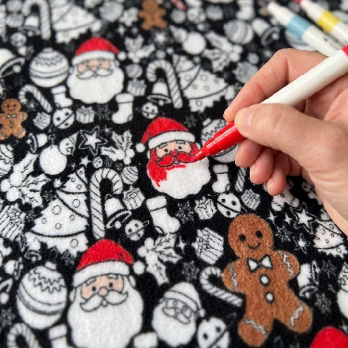 Christmas Coloring Blanket with Fabric Markers – Cozy DIY Holiday Gift