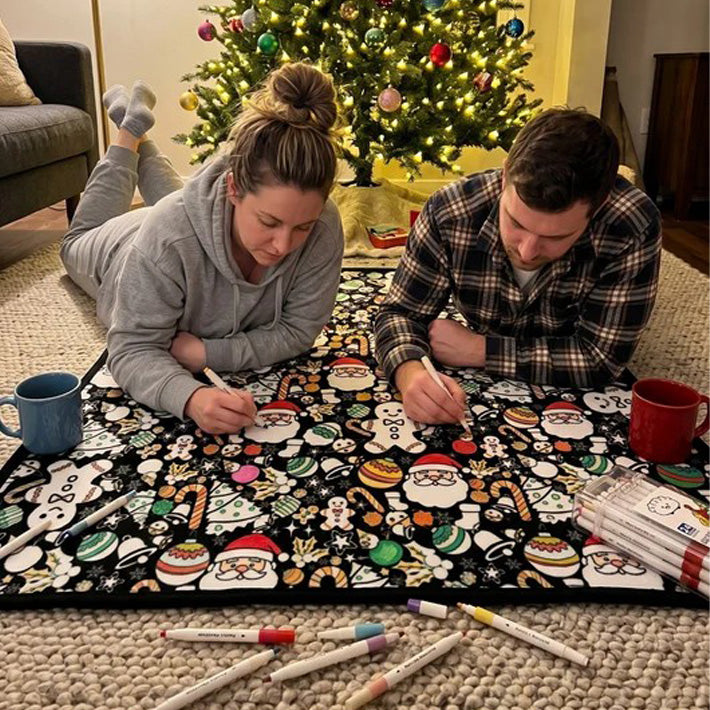 Christmas Coloring Blanket with Fabric Markers – Cozy DIY Holiday Gift