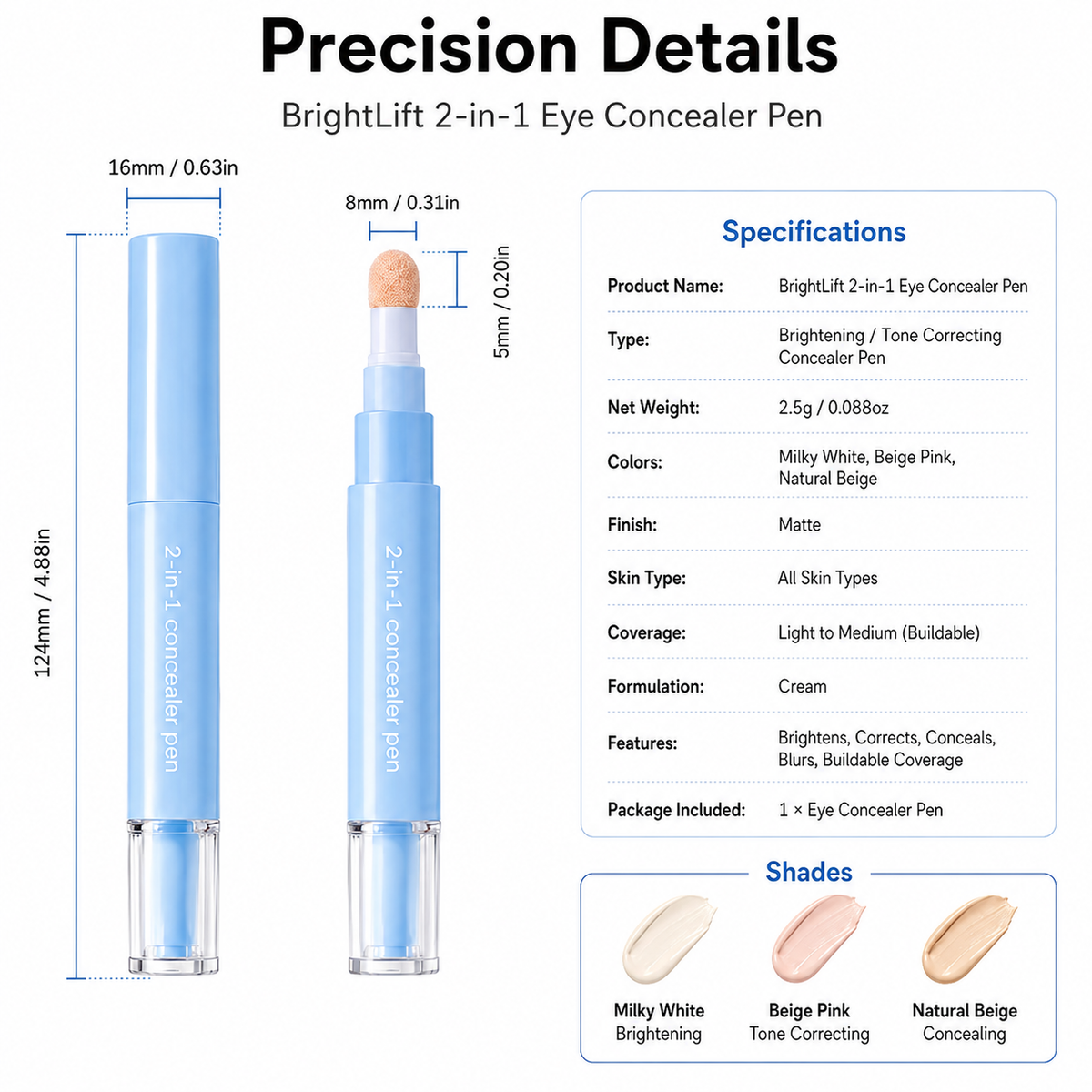 Misspone 2-in-1 Eye Concealer Pen
