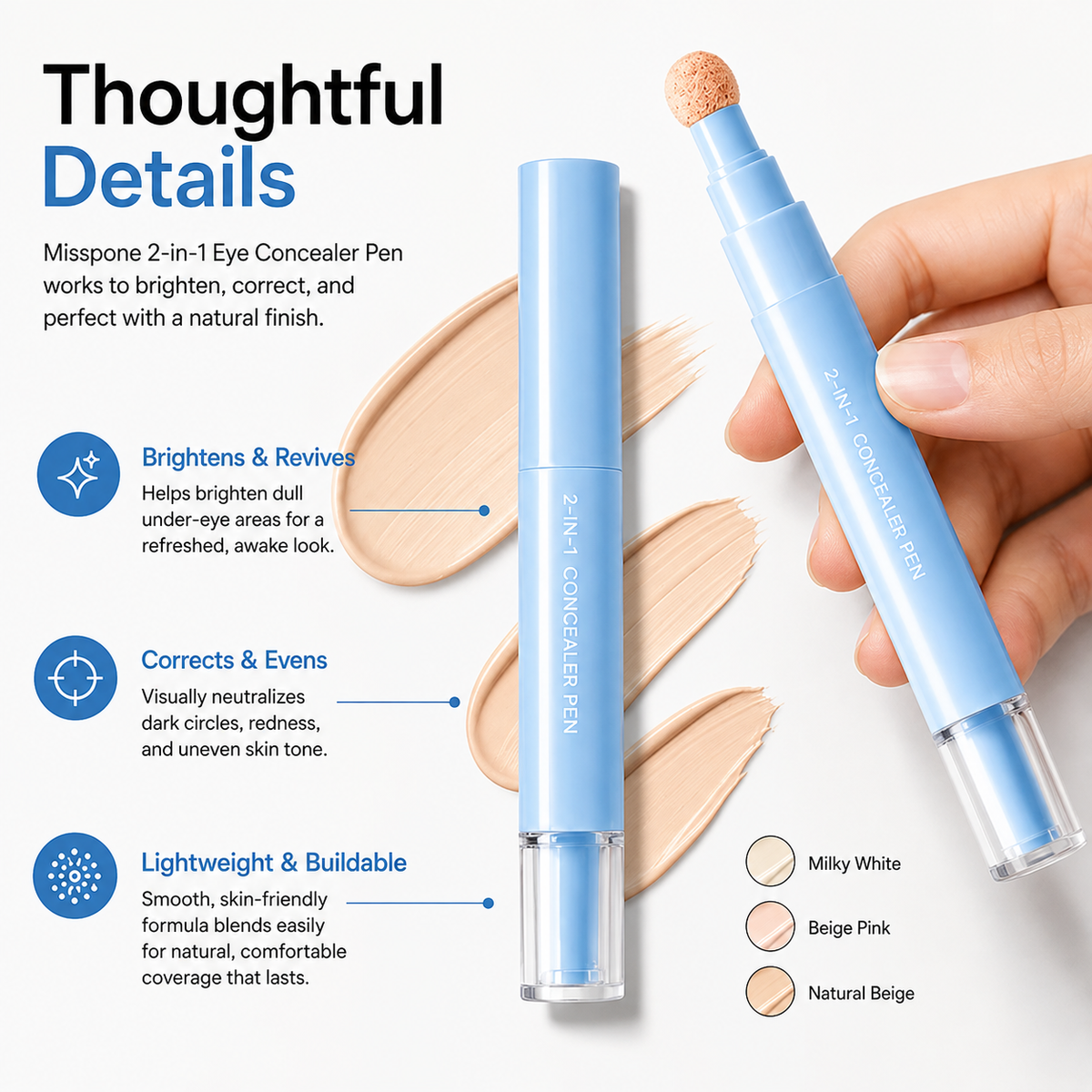 Misspone 2-in-1 Eye Concealer Pen