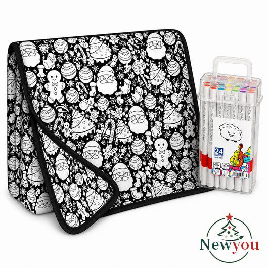 Christmas Coloring Blanket with Fabric Markers – Cozy DIY Holiday Gift