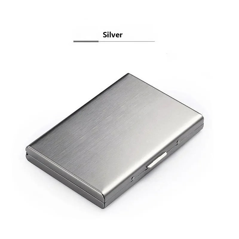 Blocking Stainless Steel Card Holder, Slim Portable Anti‑Theft Metal Credit Card Case