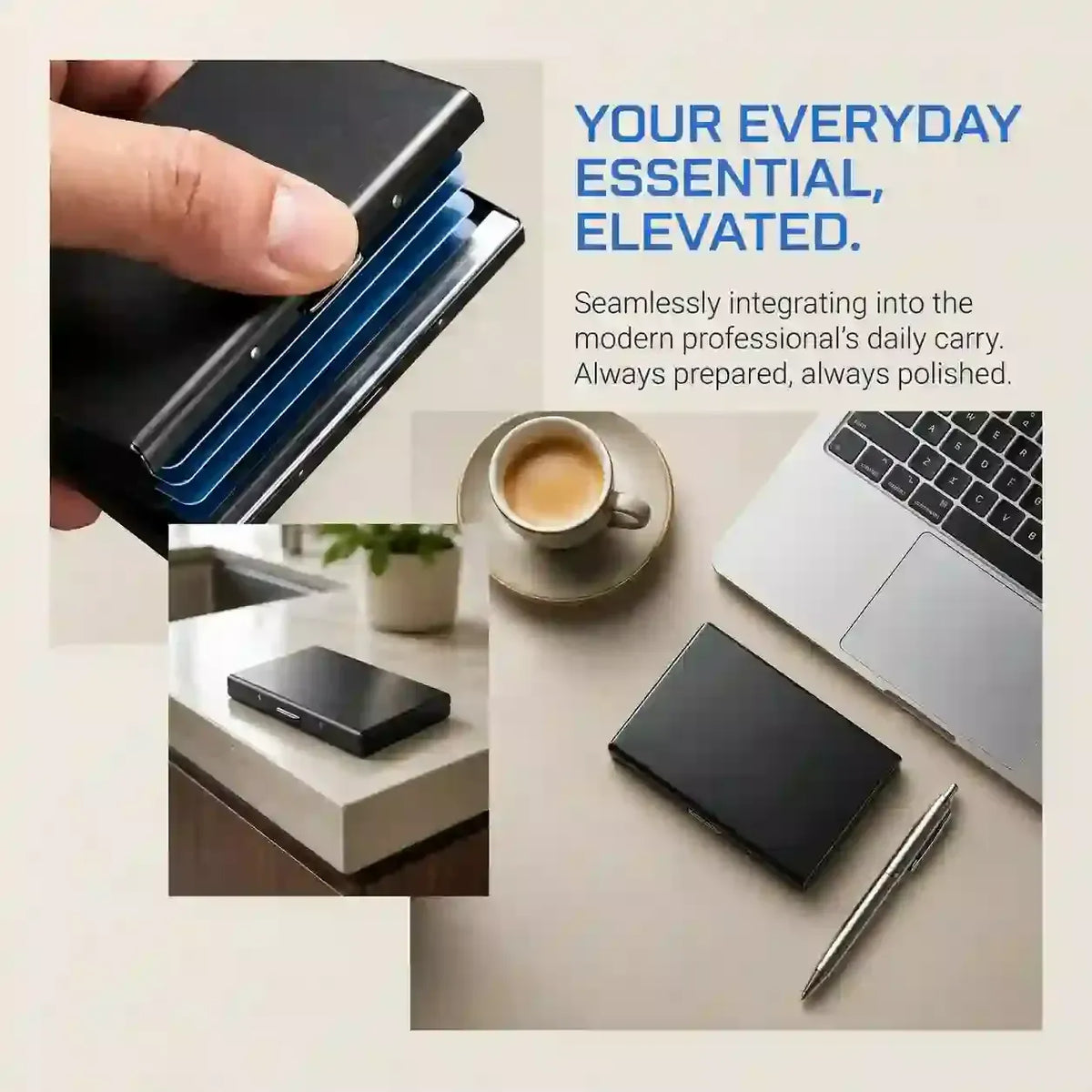 Blocking Stainless Steel Card Holder, Slim Portable Anti‑Theft Metal Credit Card Case
